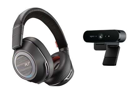 Pakke4 Plantronicsvoyager8200uc Logitechbrio