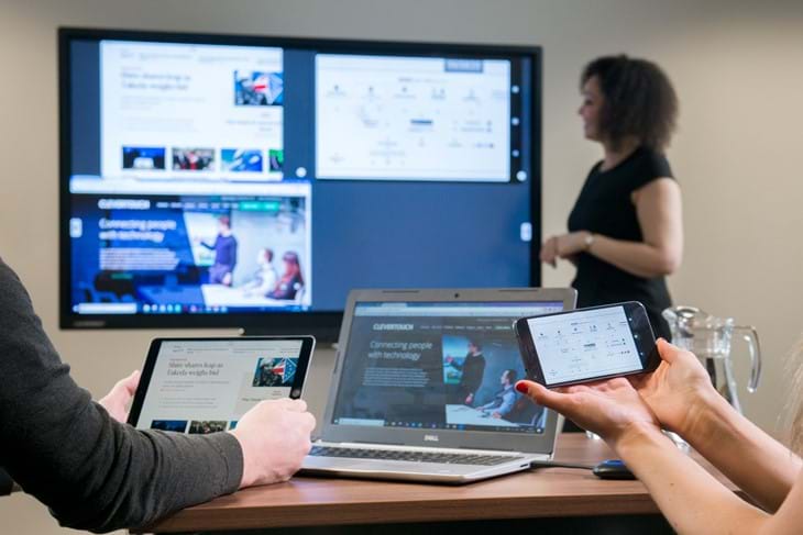 Benyttelse Af Clevershare På Clevertouch Touchskærm Fra Forskellige Enheder