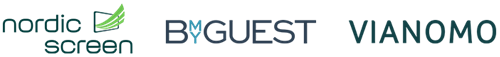 Nordic Screen, BmyGuest og Vianomo logoer